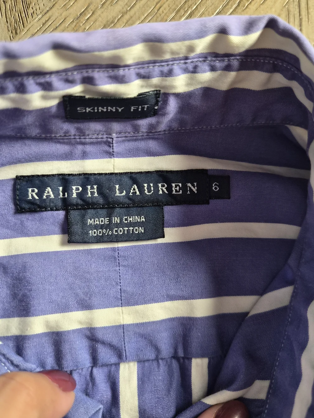 Ralph Lauren Blue & White Striped Button-Down Shirt